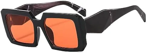 

Модные квадратные солнцезащитные очки для женщин и мужчин в стиле ретро с крупной оправой, трендовые модели, защита от ультрафиолета UV400 MTZJH, Black Red