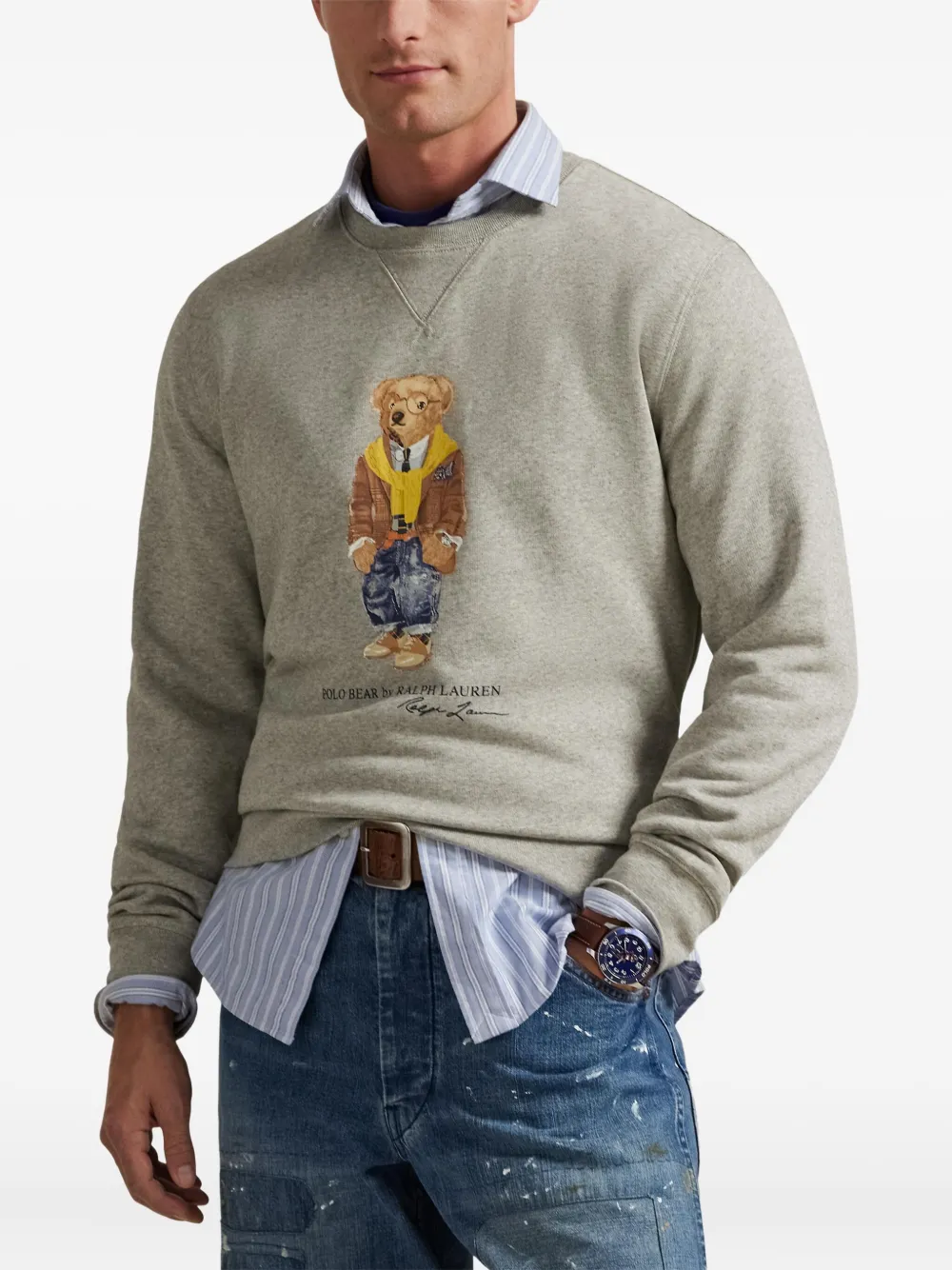 Толстовка с круглым вырезом Polo Ralph Lauren, серый — фото 3