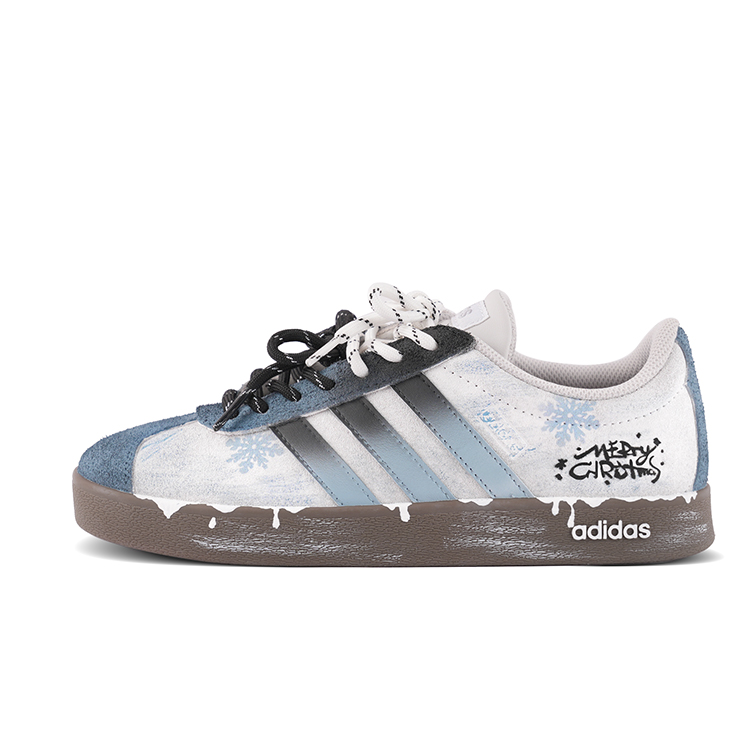 

Vl court 2.0 амортизирующие износостойкие низкие кроссовки для скейтбординга unisex blue white Adidas, синий белый