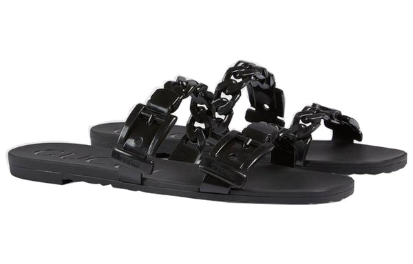 Сандалии rubber slide sandal 'black' Gucci, черный — фото 3