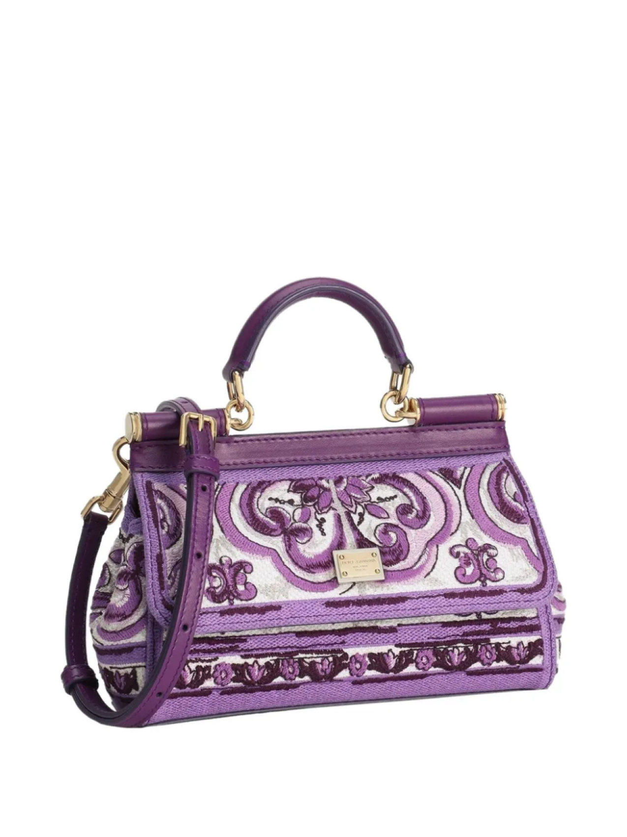 Dolce & Gabbana маленькая сумка-тоут Sicily, фиолетовый — фото 4