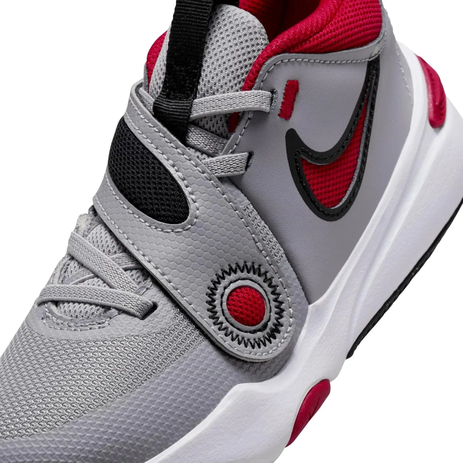 Кроссовки Nike Team Hustle D 11 Cement Grey / Gym Red - Black DV8994-006 для дошкольников — фото 2