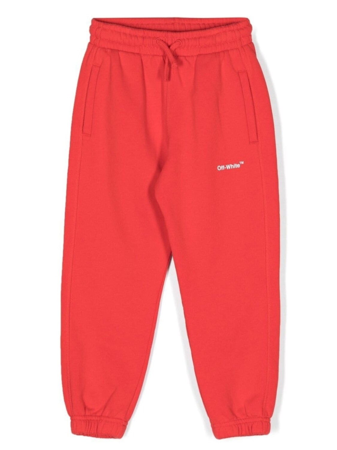 

Off-White Kids спортивные брюки с кулиской и логотипом, красный