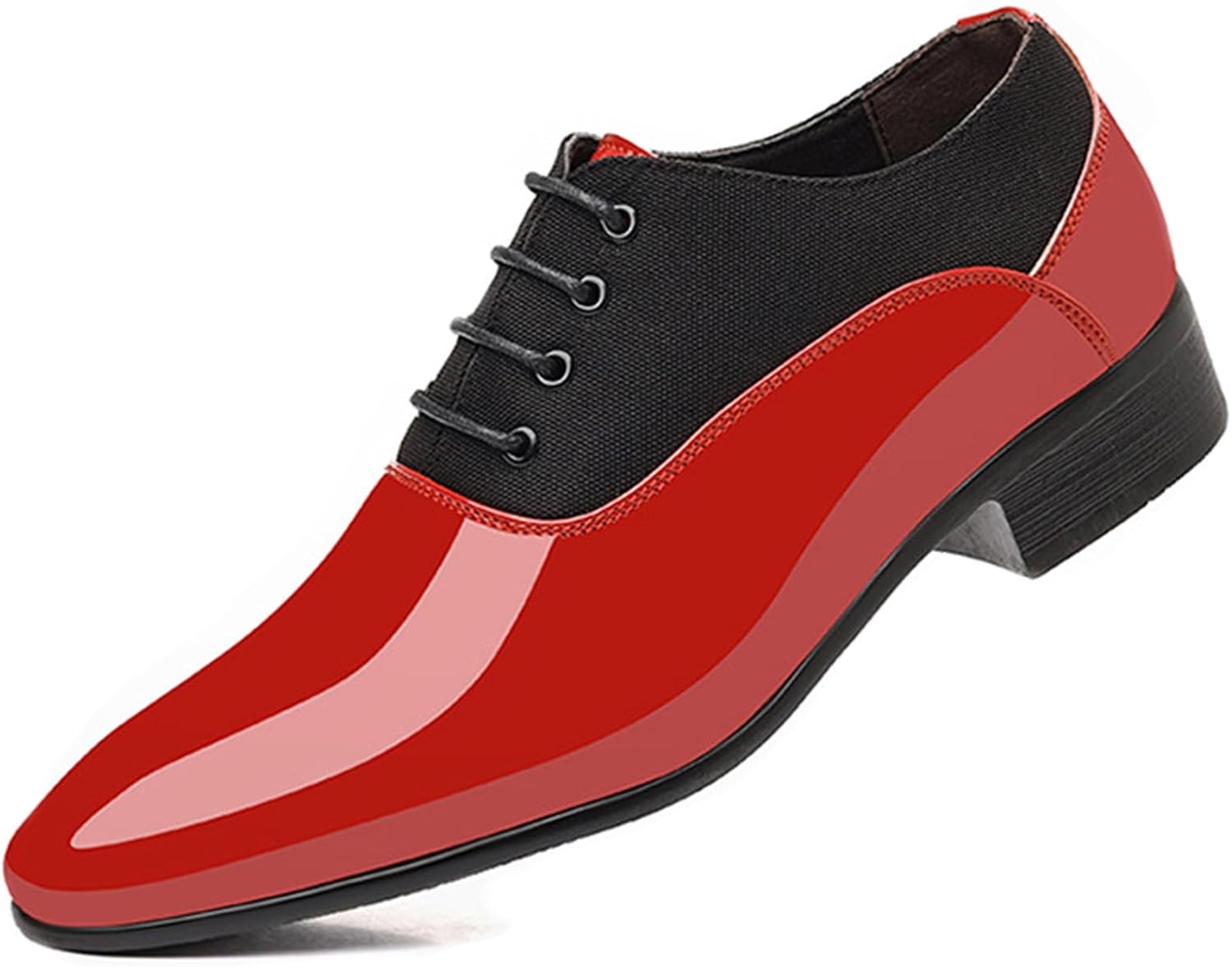 

Мужские классические формальные оксфорды с отделкой под лаковую кожу и принтом под аллигатора, туфли для смокинга, деловые, свадебные дерби с шнуровкой и закрытым носком Devileyeze, красный