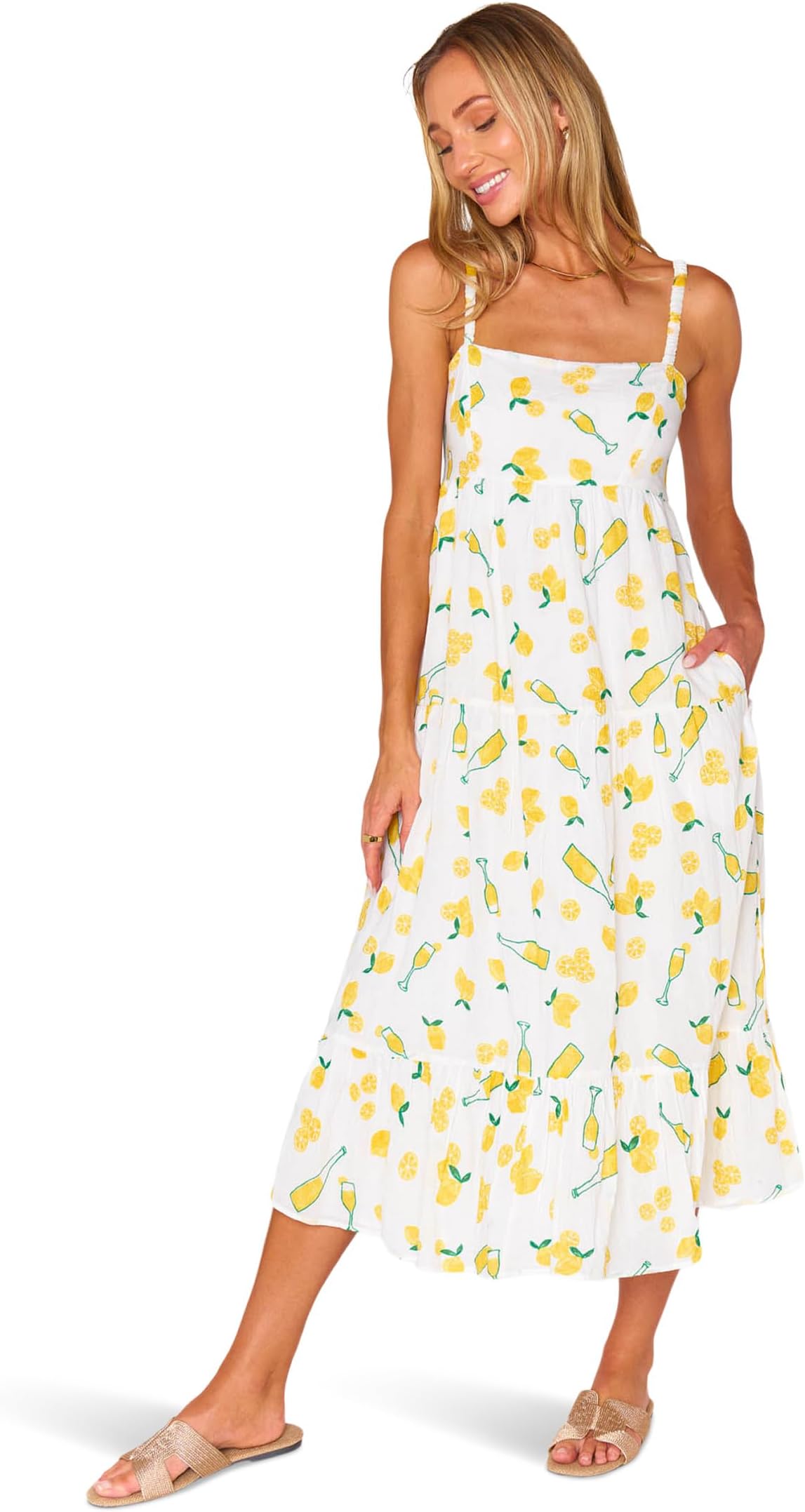 

Платье Show Me Your Mumu Summer Fling Midi Dress, цвет Limoncello Embroidery