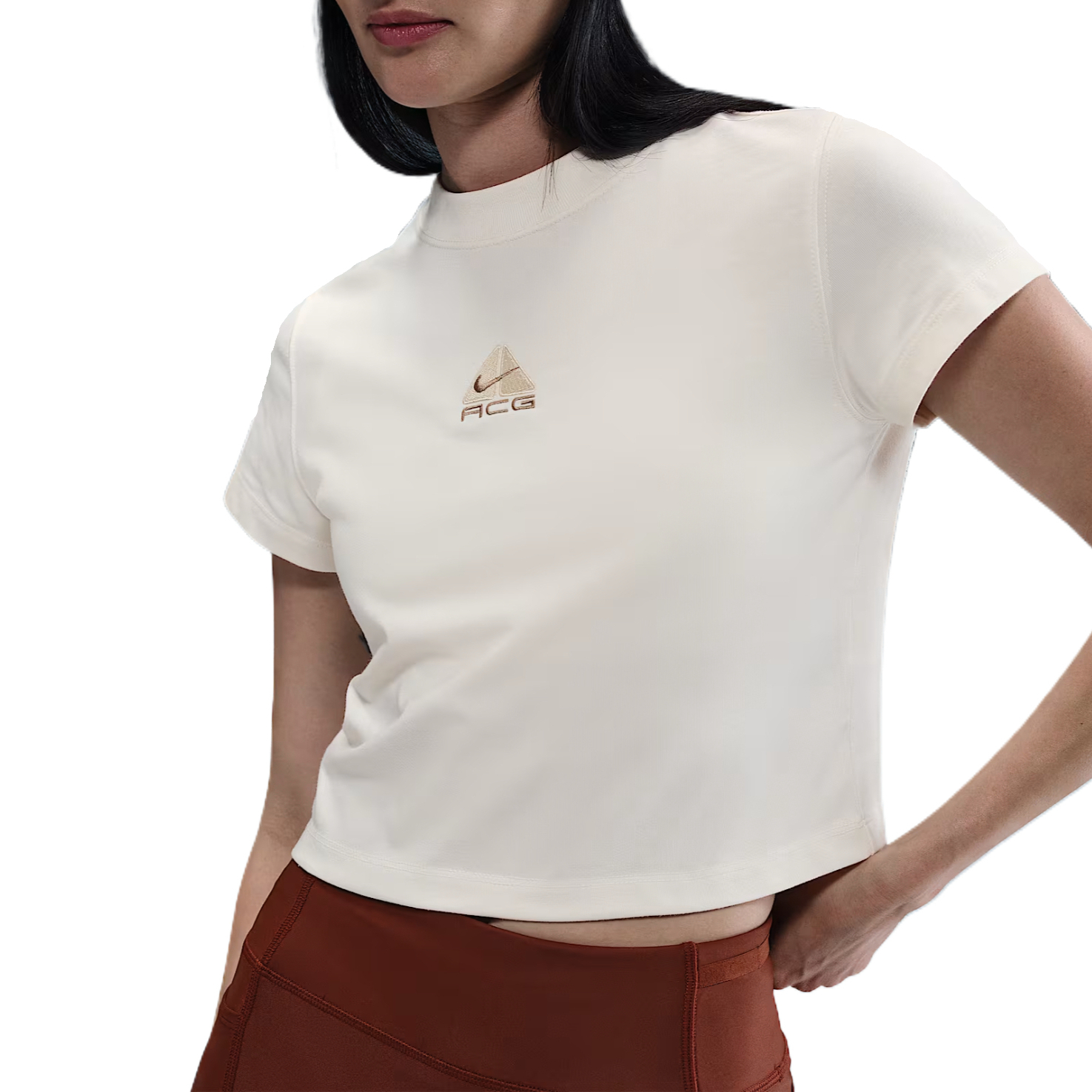 

Футболка Dri Fit обычного кроя женская Nike, светлая слоновая кость/светлый хаки/бежевый