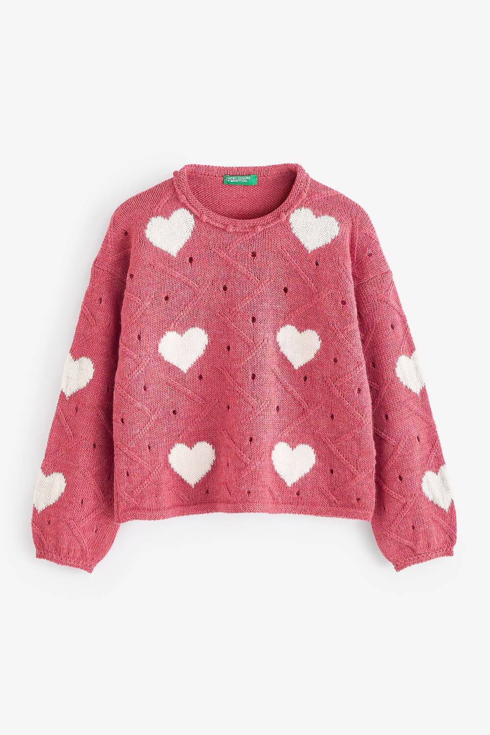 

Джемпер с принтом в виде сердца Benetton, красный