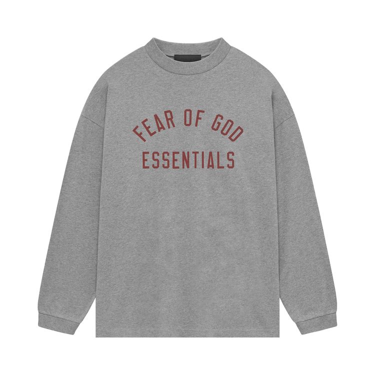 

Футболка Fear of God Essentials Jersey Long-Sleeve Tee Dark Heather, серый