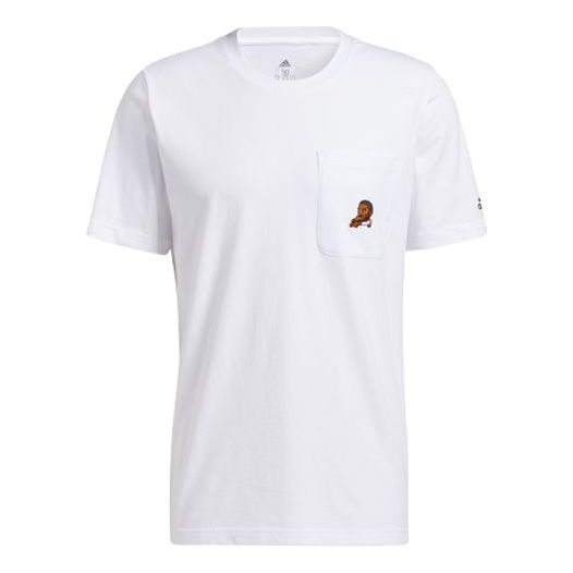 

Футболка dame avatar pkt lillard basketball sports pocket loose round neck short sleeve white Adidas, белый
