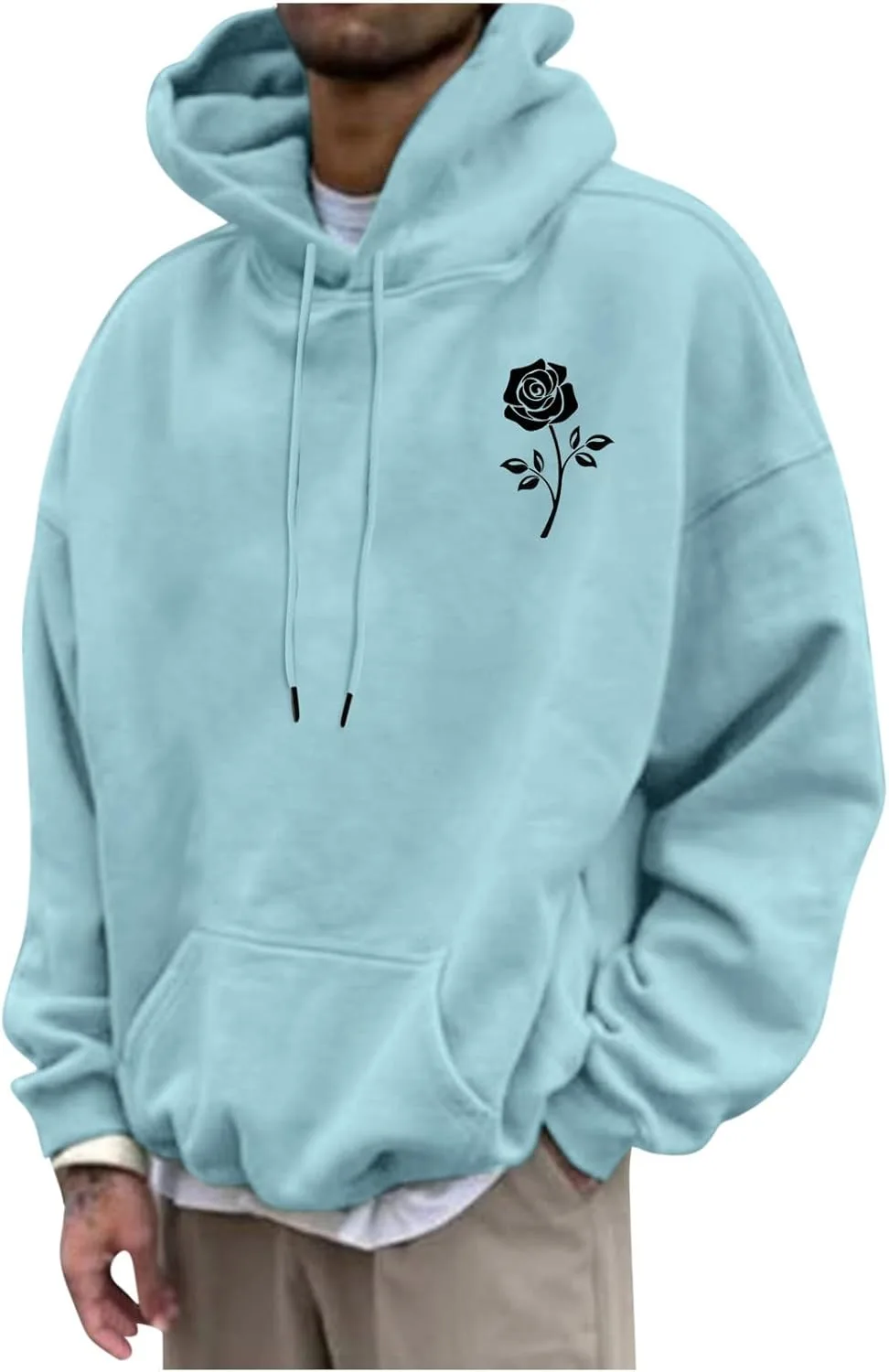 

Графический худи для мужчин с принтом и карманом