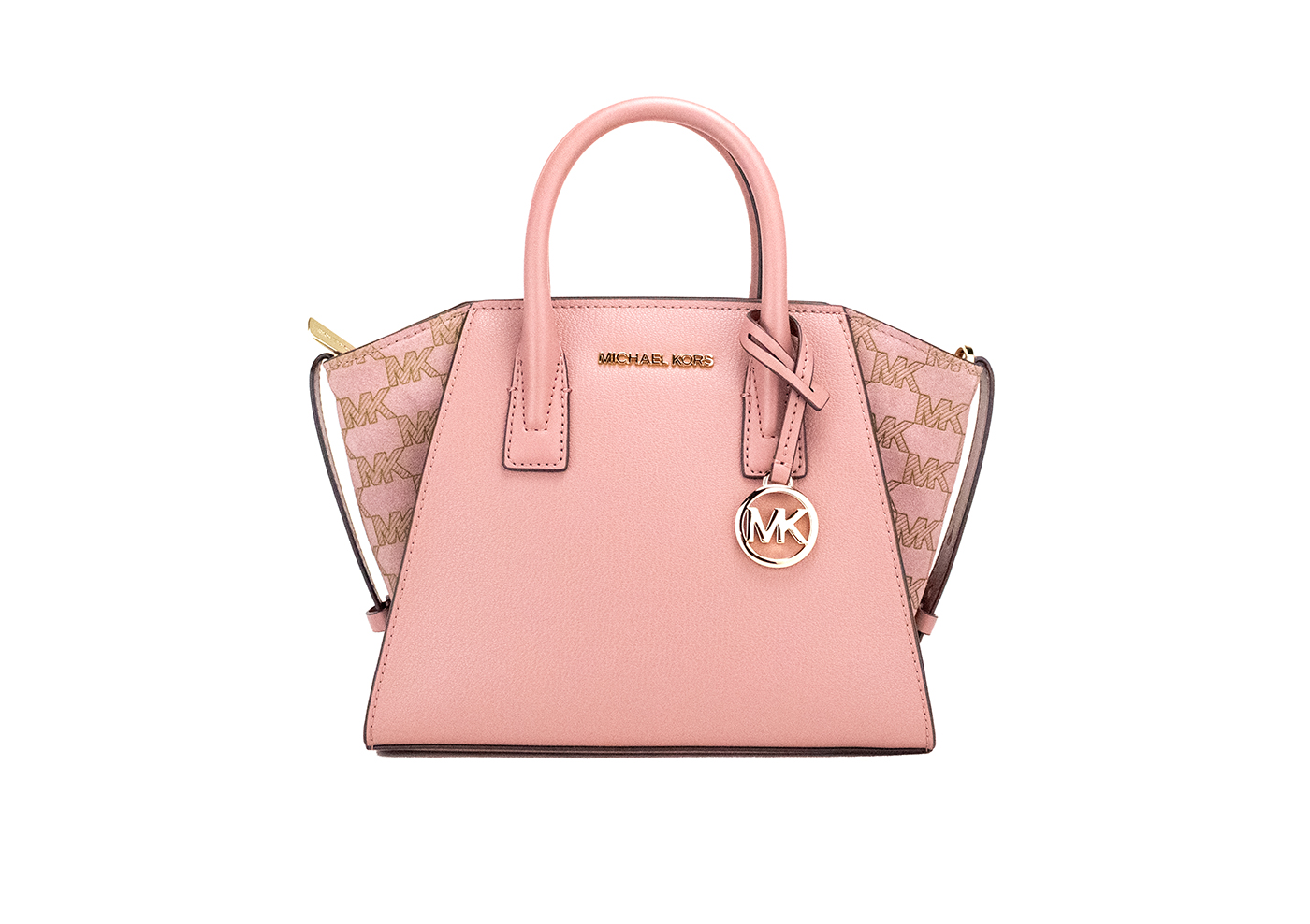 

Сумка-портфель через плечо Avril Small Rose из кожи и замши с застежкой-молнией Michael Kors