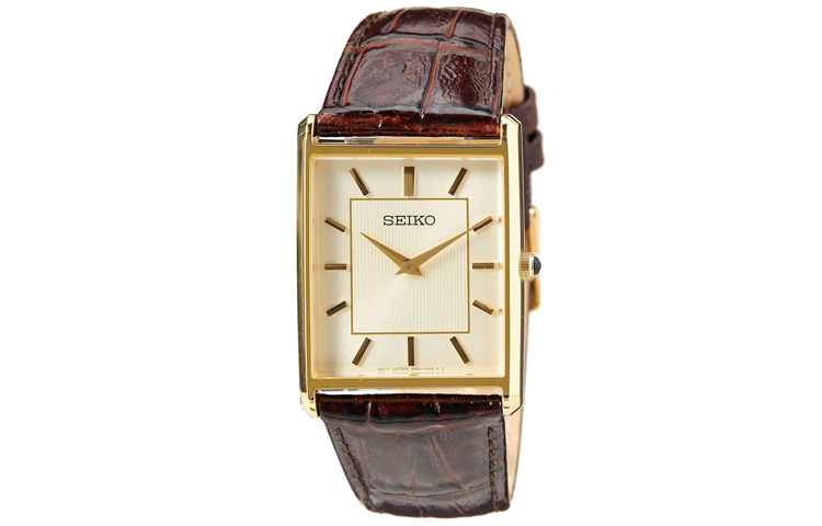 

Кварцевые часы на кожаном ремешке Женские с золотым циферблатом SWR064P1 SEIKO