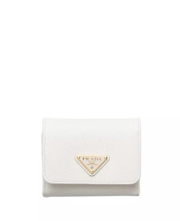 

Небольшой кошелек из сафьяновой кожи Prada, белый