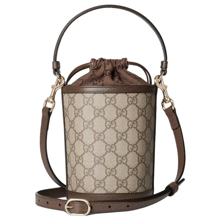 Женская сумка-ведро GUCCI Ophidia из канваса с кожаной отделкой — фото 4