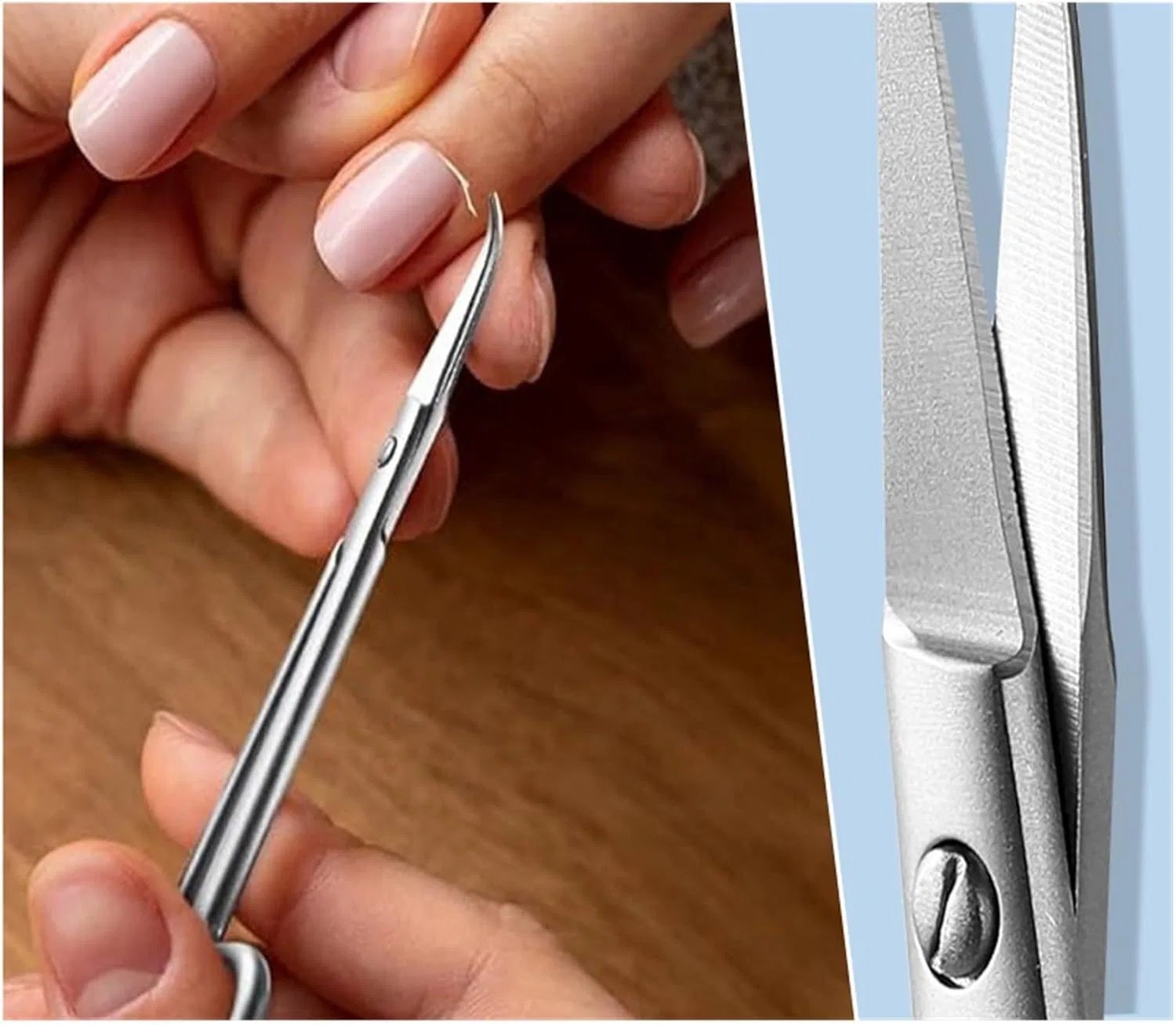 Ножницы для кутикулы с изогнутым кончиком Lzzyfpx, Silver — фото 4