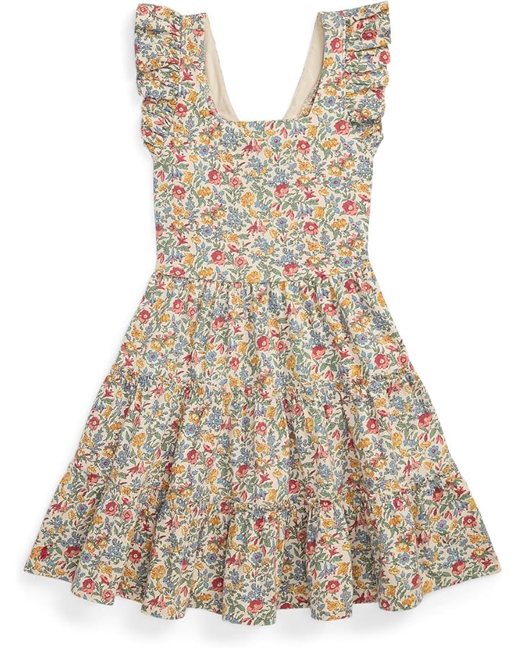 

Платье Polo Ralph Lauren Kids Floral Ruffled Cotton Jersey Dress, цвет Barberry Floral