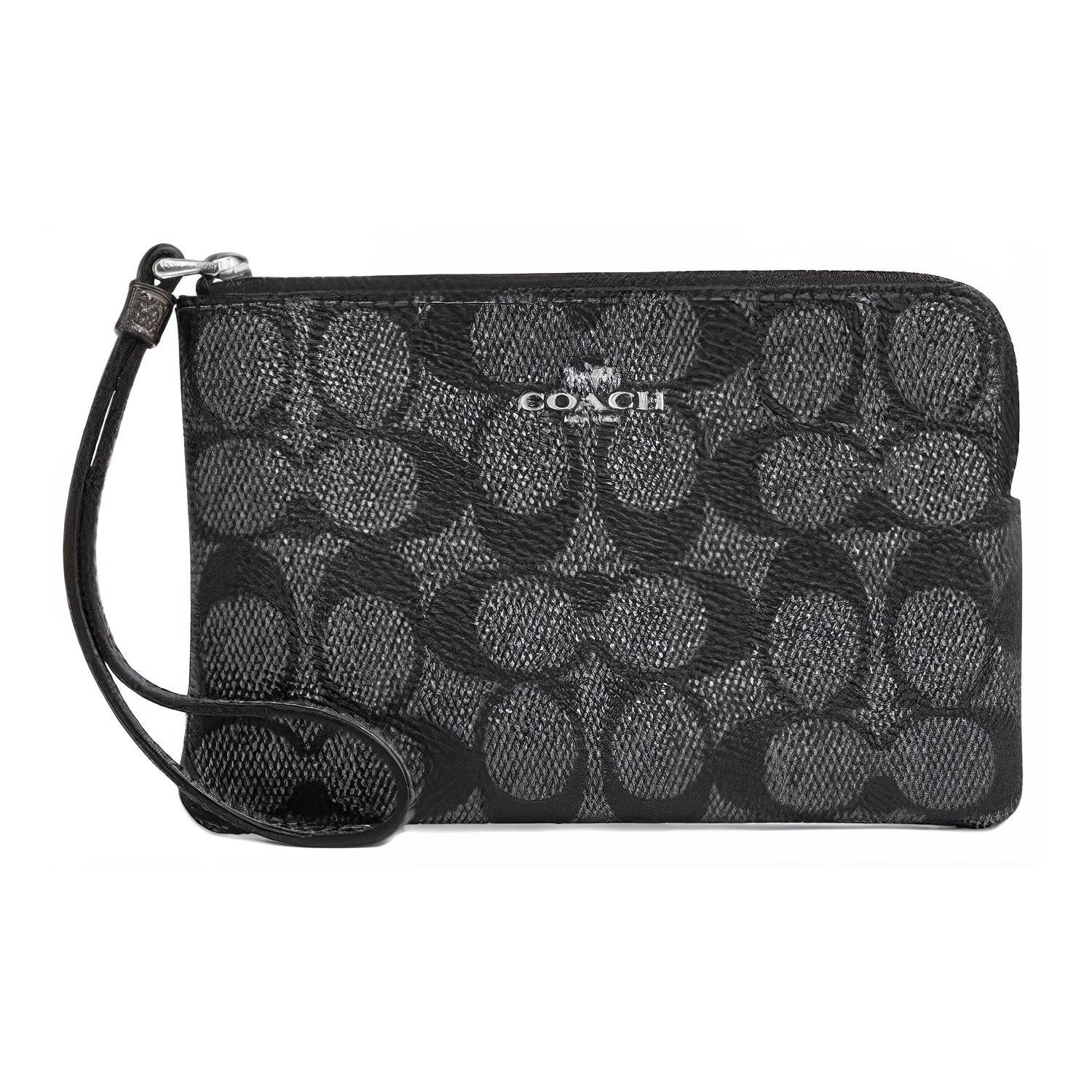 

COACH Искусственная кожа поясная сумка клатч малый женский black gray