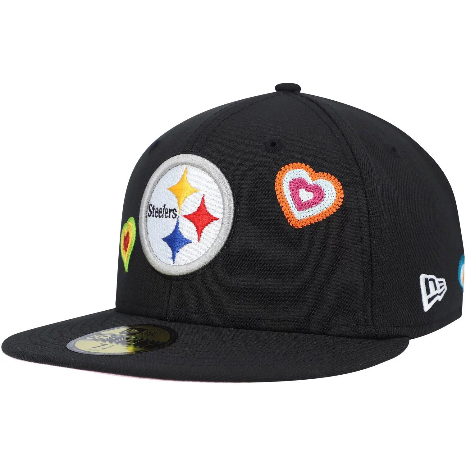 

Мужская облегающая шляпа New Era Black Pittsburgh Steelers Chain Stitch Heart 59FIFTY