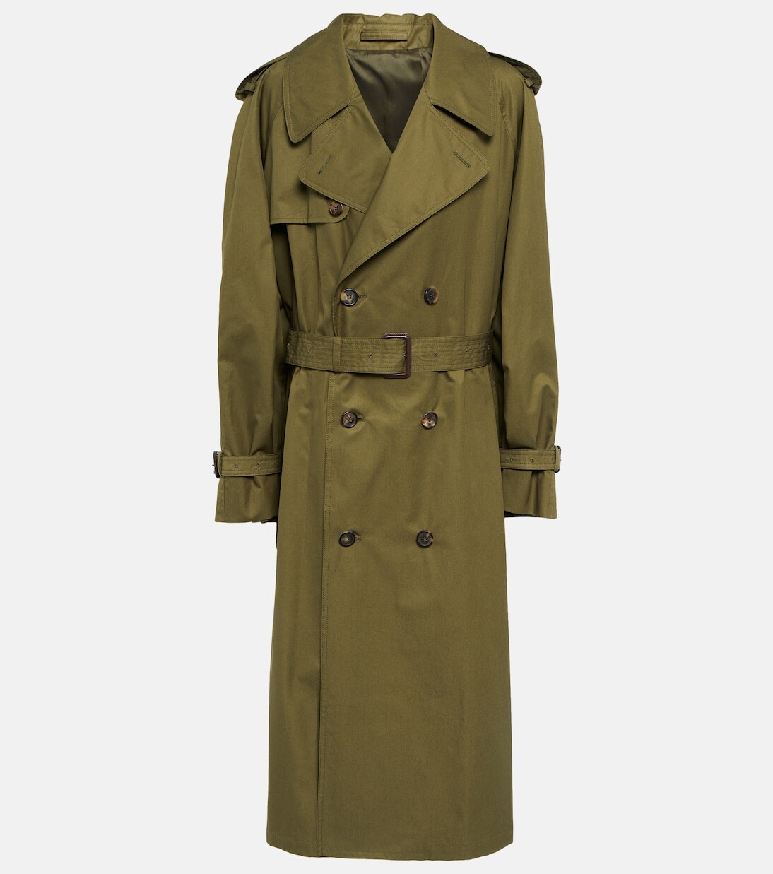 

Тренч из хлопкового габардина Wardrobe.Nyc, зеленый