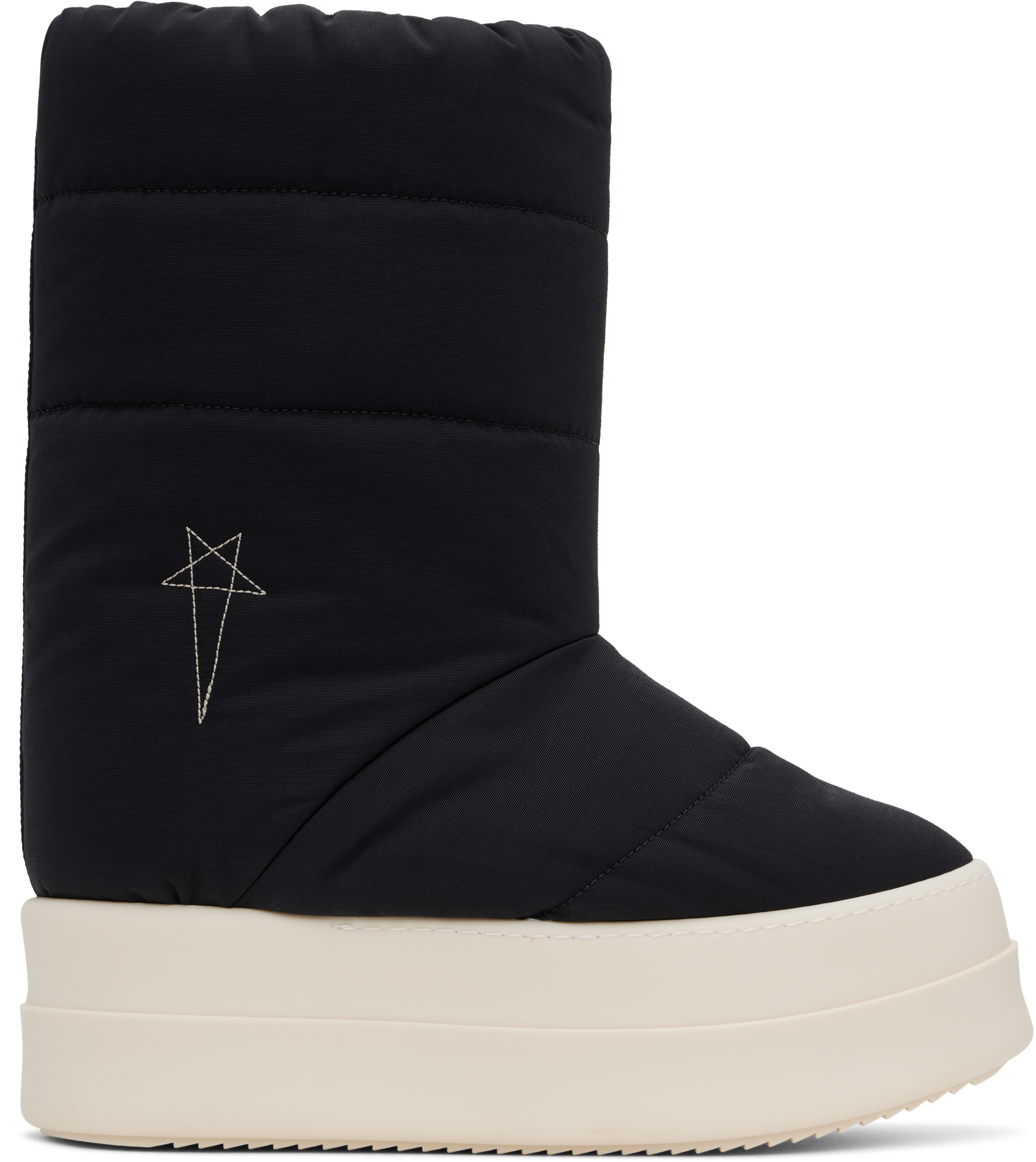 

Черные лунные ботинки Porterville Mega Bumper Rick Owens DRKSHDW, Black/Pearl/Milk