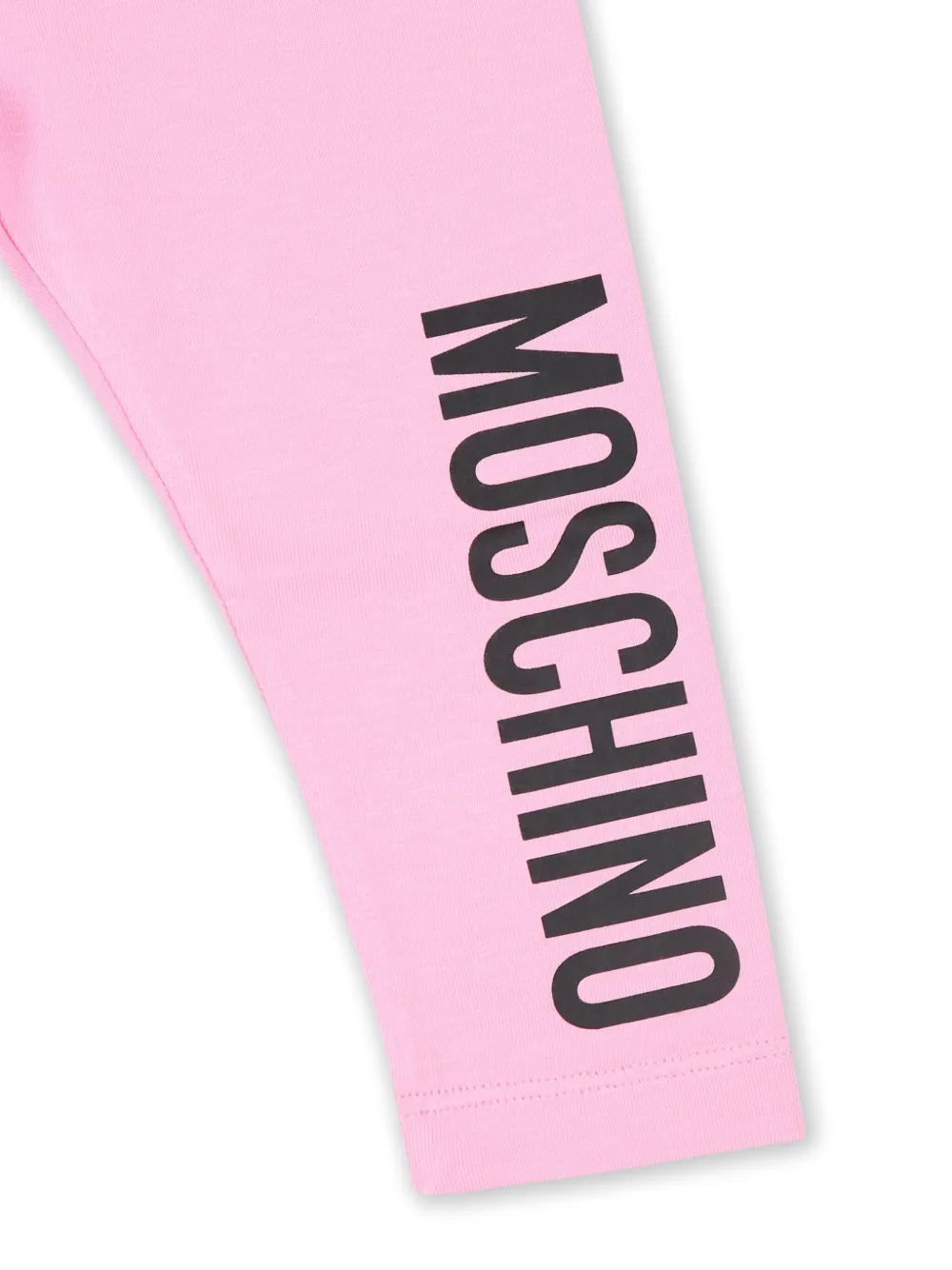 Леггинсы с эластичным поясом и логотипом Moschino Kids, розовый — фото 3