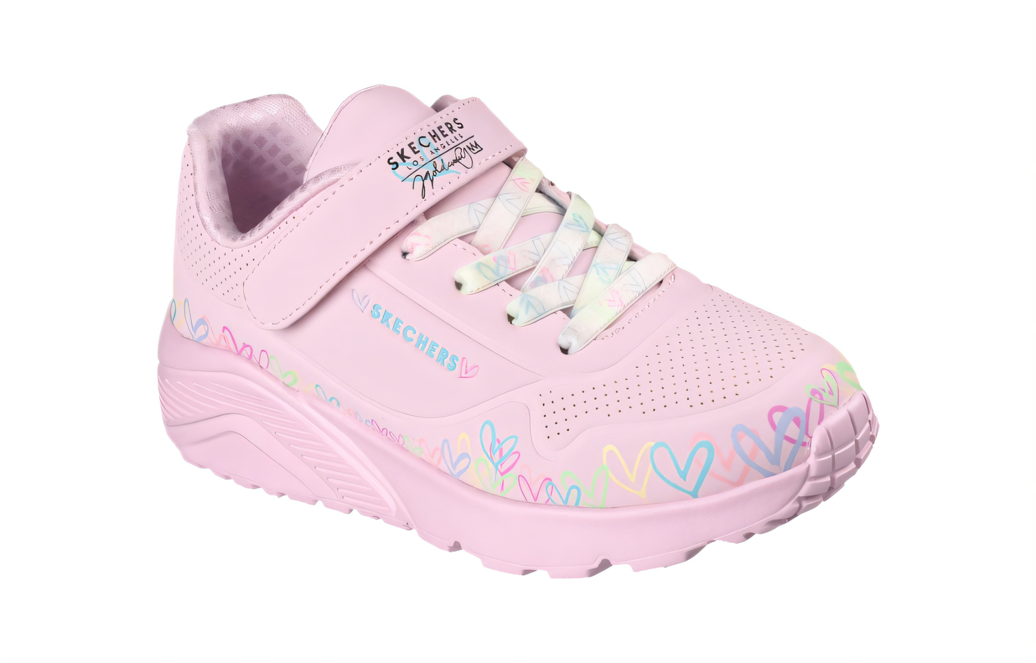 Skechers Kids JGoldcrown x UNO амортизирующие и дышащие низкие детские повседневные кроссовки light pink — фото 4