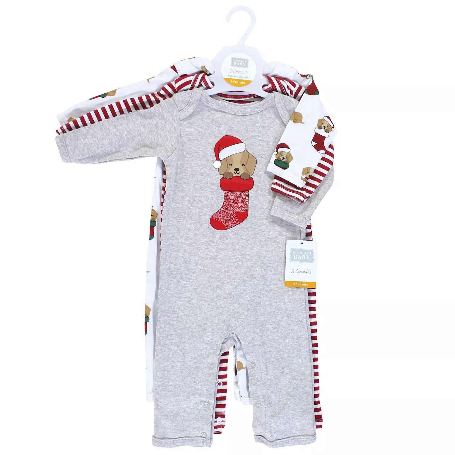 

Хлопковый комбинезон унисекс Hudson Baby рождественская собака Hudson Baby, серый
