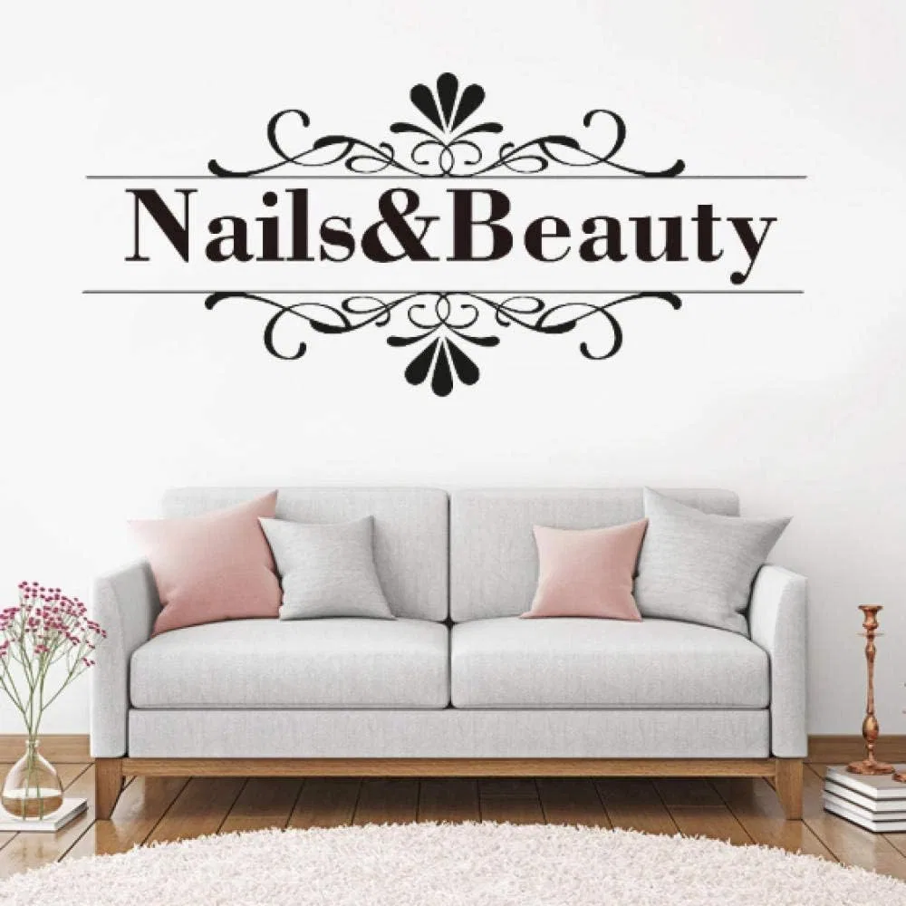 Виниловая наклейка на стену «Nail Beauty Quote» Wyfcl