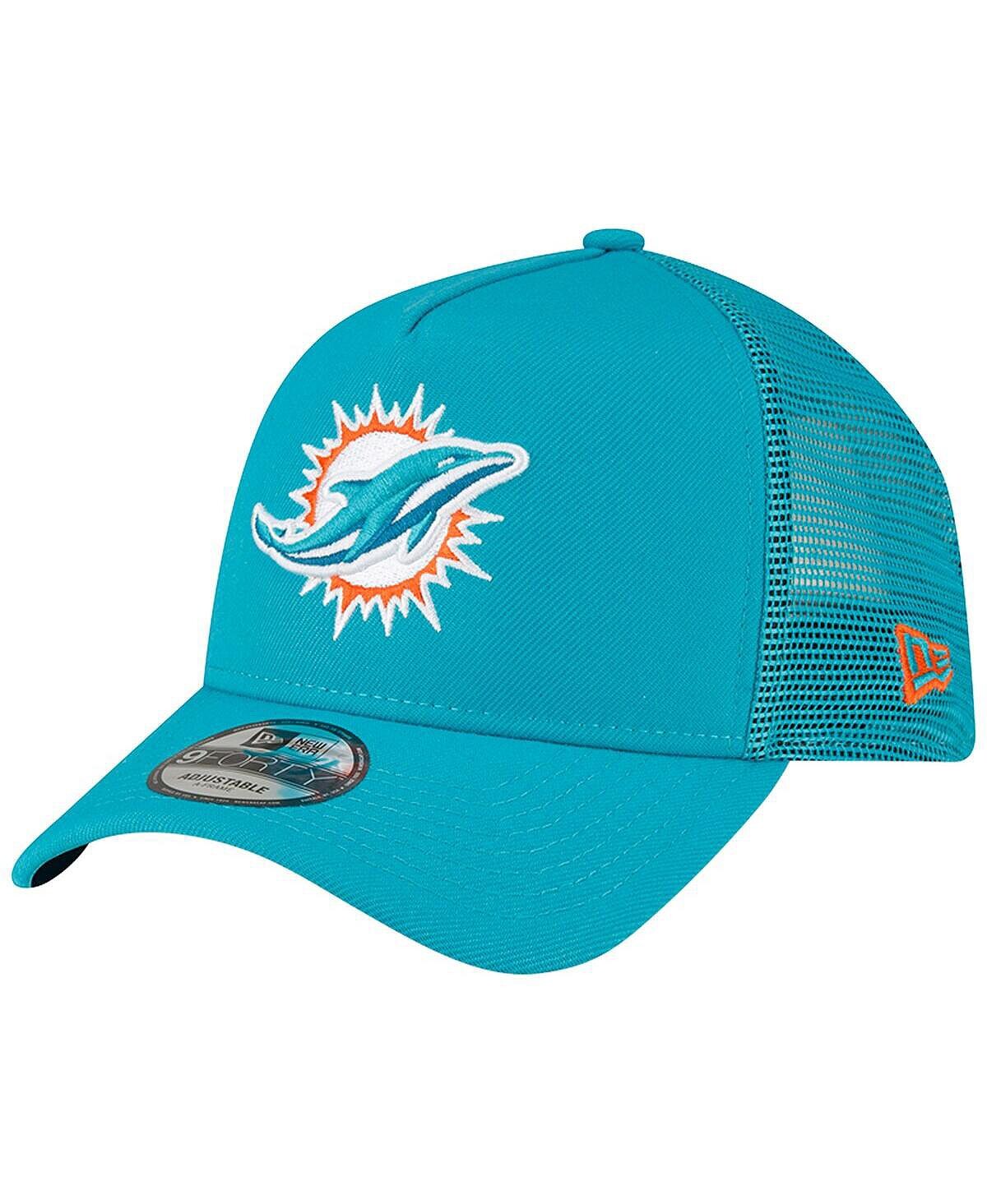 

Мужская регулируемая кепка Aqua Miami Dolphins A-Frame Trucker 9FORTY New Era