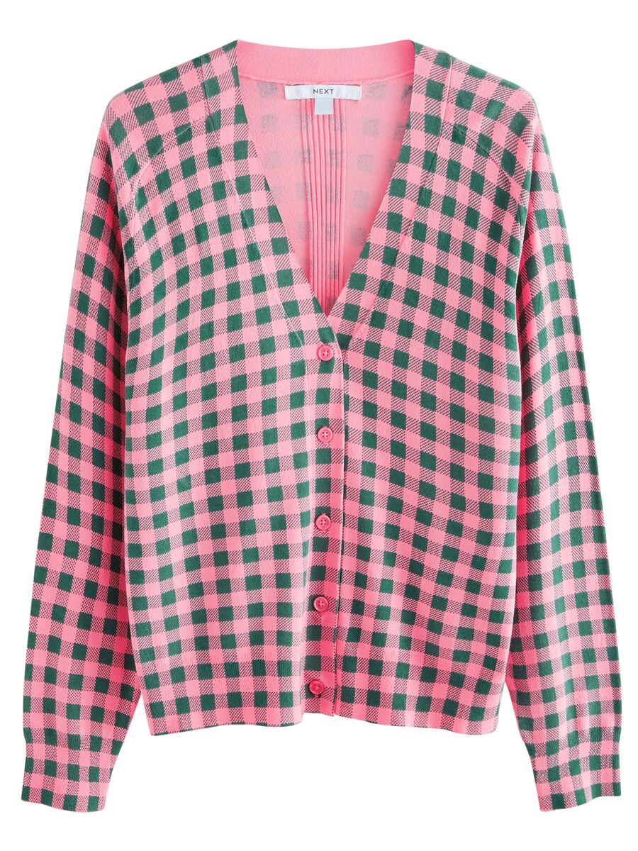 

Вязаный кардиган Next, цвет Dark green/Light pink