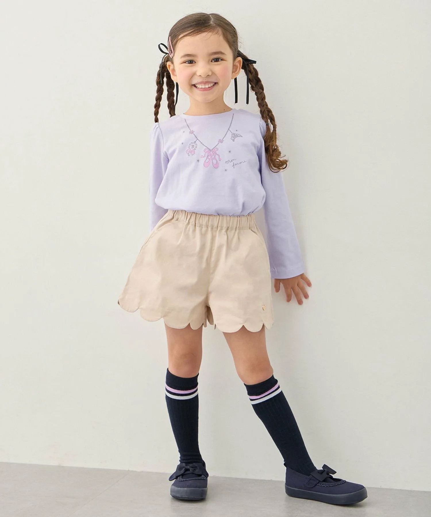 Футболка с длинным рукавом 7days Print ANY KIDS, Lavender x Necklace [082] — фото 4