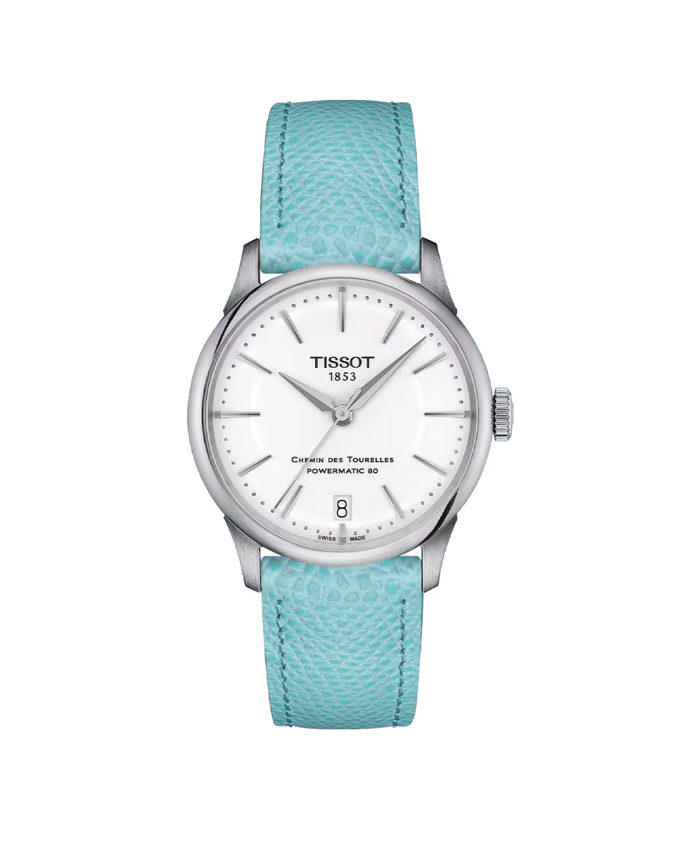 

Женские часы из коллекции Chemin des Tourelles из синей кожи Tissot