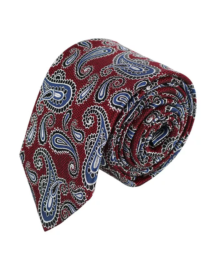 

Мужской галстук Wharton Wavy Paisley из шелка с оригинальным принтом TRAFALGAR, красный