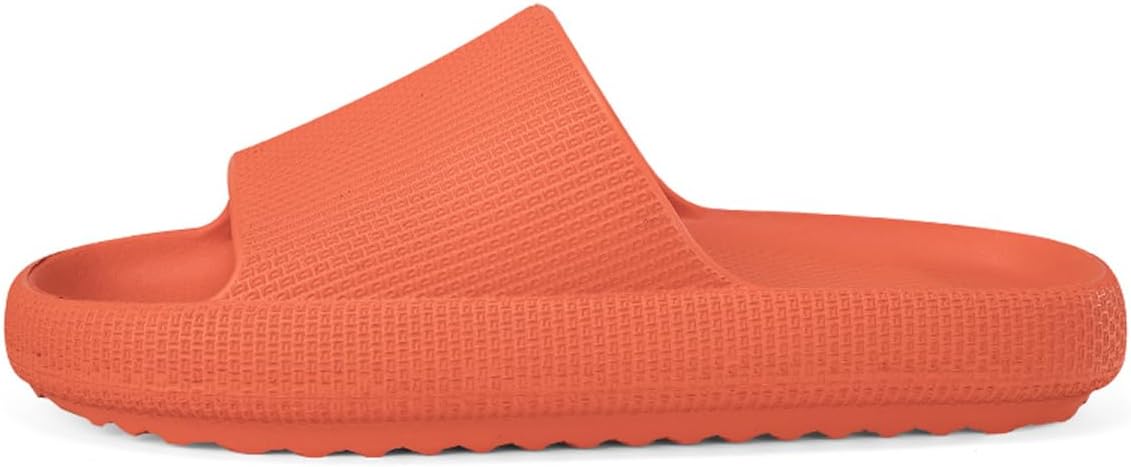 

Тапочки с высокой эластичностью для женщин и мужчин, для ванной и душа, с мягкой подошвой, как облако, пляжные и садовые сабо Ilinxuan, оранжевый