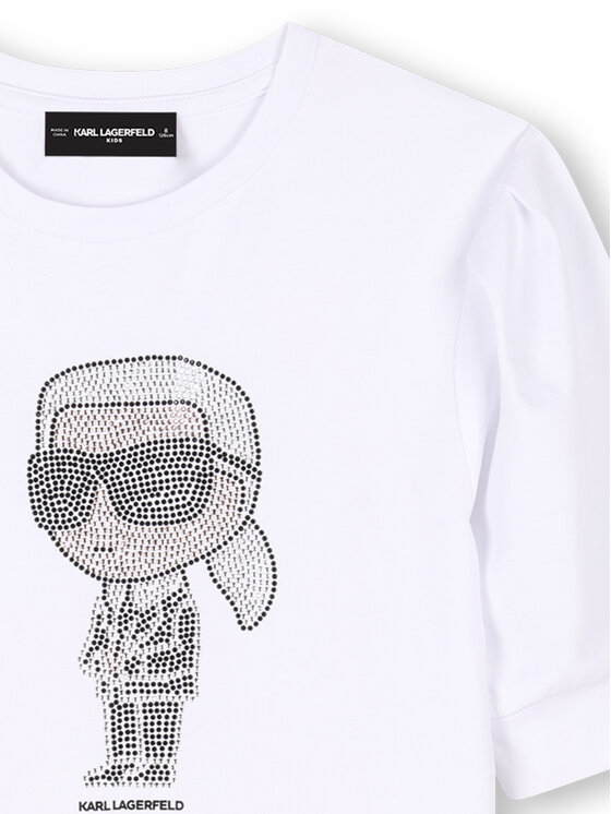 Платье на каждый день обычный крой Z30458 D Karl Lagerfeld Kids, белый — фото 3