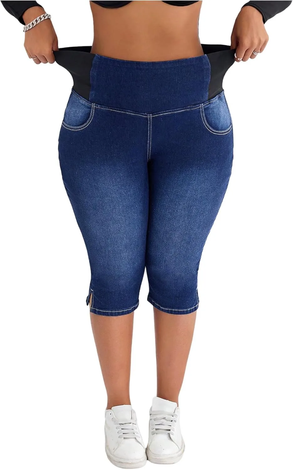 

Verdusa женские джинсы plus size с высокой посадкой и карманами