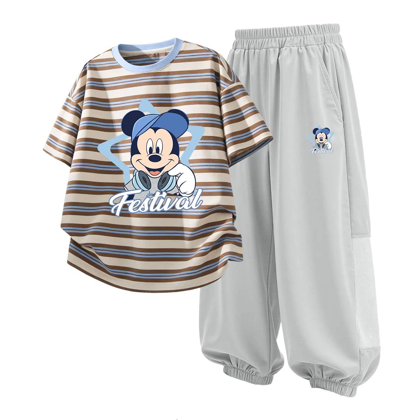 Детский спортивный костюм Casual Sportswear 2 Piece Set Disney, Diyaqi Blue Coffee+Diyaqi Misty Mountain Gray
