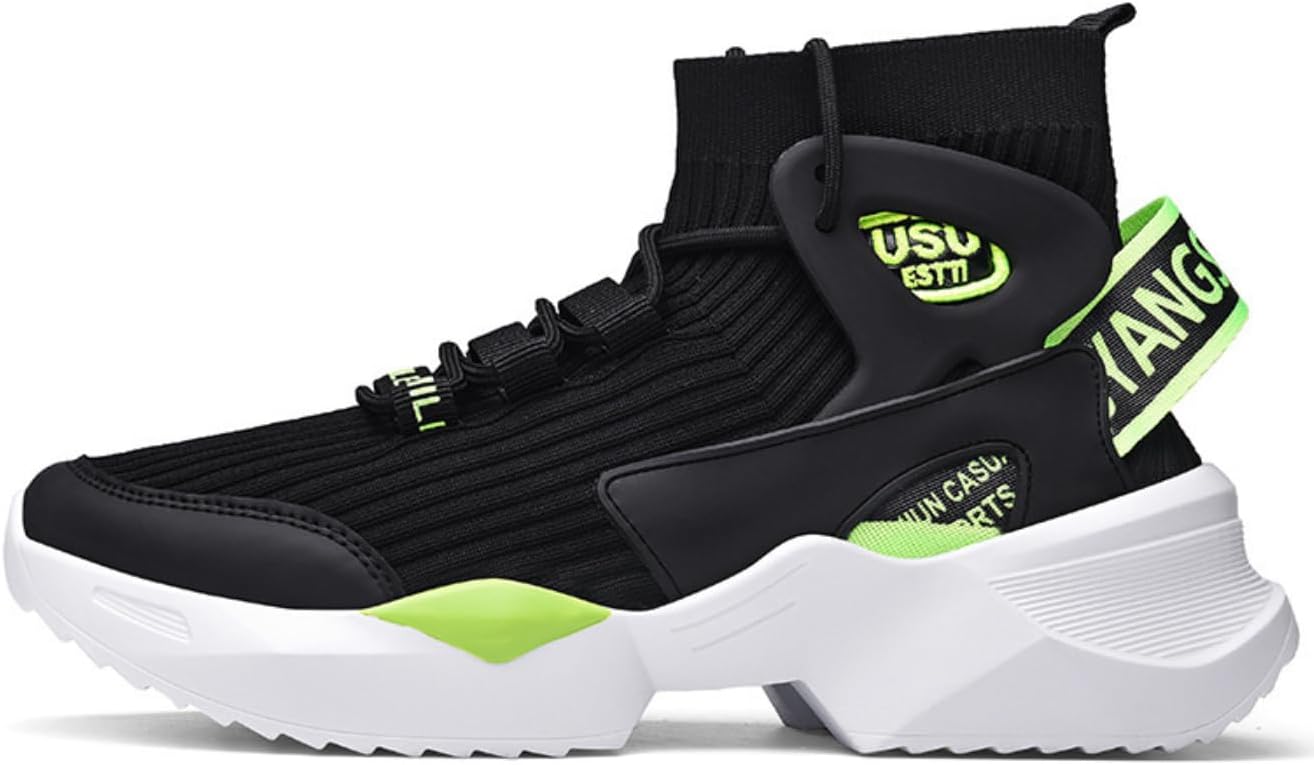 

Мужские удобные легкие повседневные спортивные кроссовки без шнурков, для ходьбы, высокие, дышащие вязаные кроссовки Lexamen, зеленый