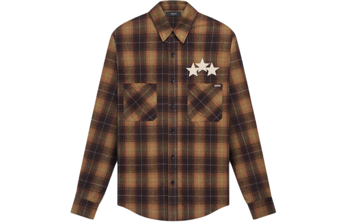 

Рубашка Star Leather Flannel AMIRI, хаки