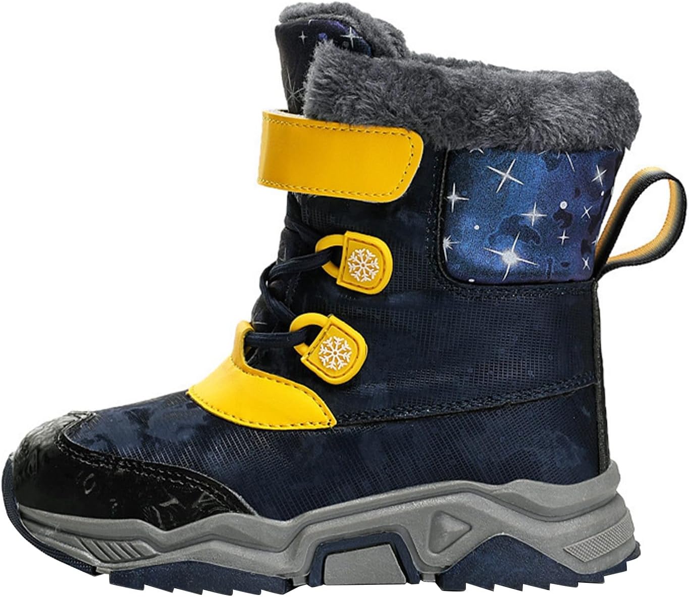 

Зимние ботинки для девочек и мальчиков Водонепроницаемые для уличного отдыха Уютные противоскользящие туфли с искусственной меховой подкладкой для маленьких и взрослых детей Generic, темно-синий