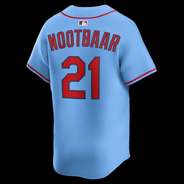 Мужская футболка Lars Nootbaar St Louis Cardinals Alternate Limited в светло-голубом цвете Nike — фото 4