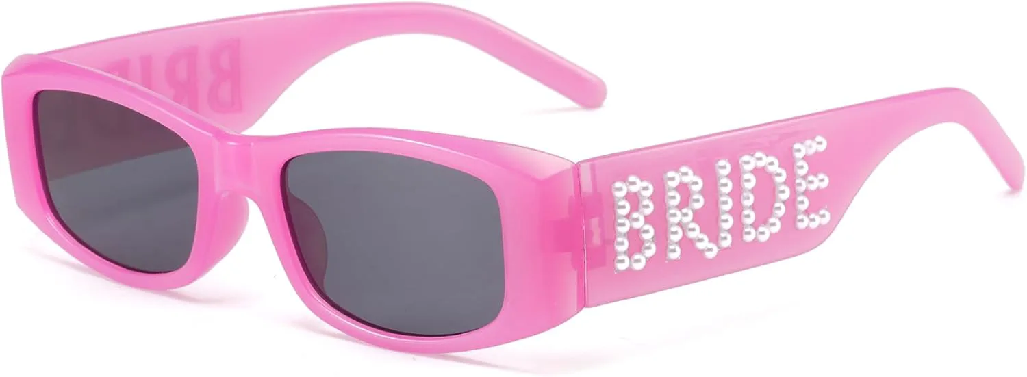 

Солнцезащитные очки Aimée 25SS в прямоугольной оправе для девичника, дужки BRIDE, украшенные стразами и жемчугом, коллекция P/bride Generic, Raspberry Red