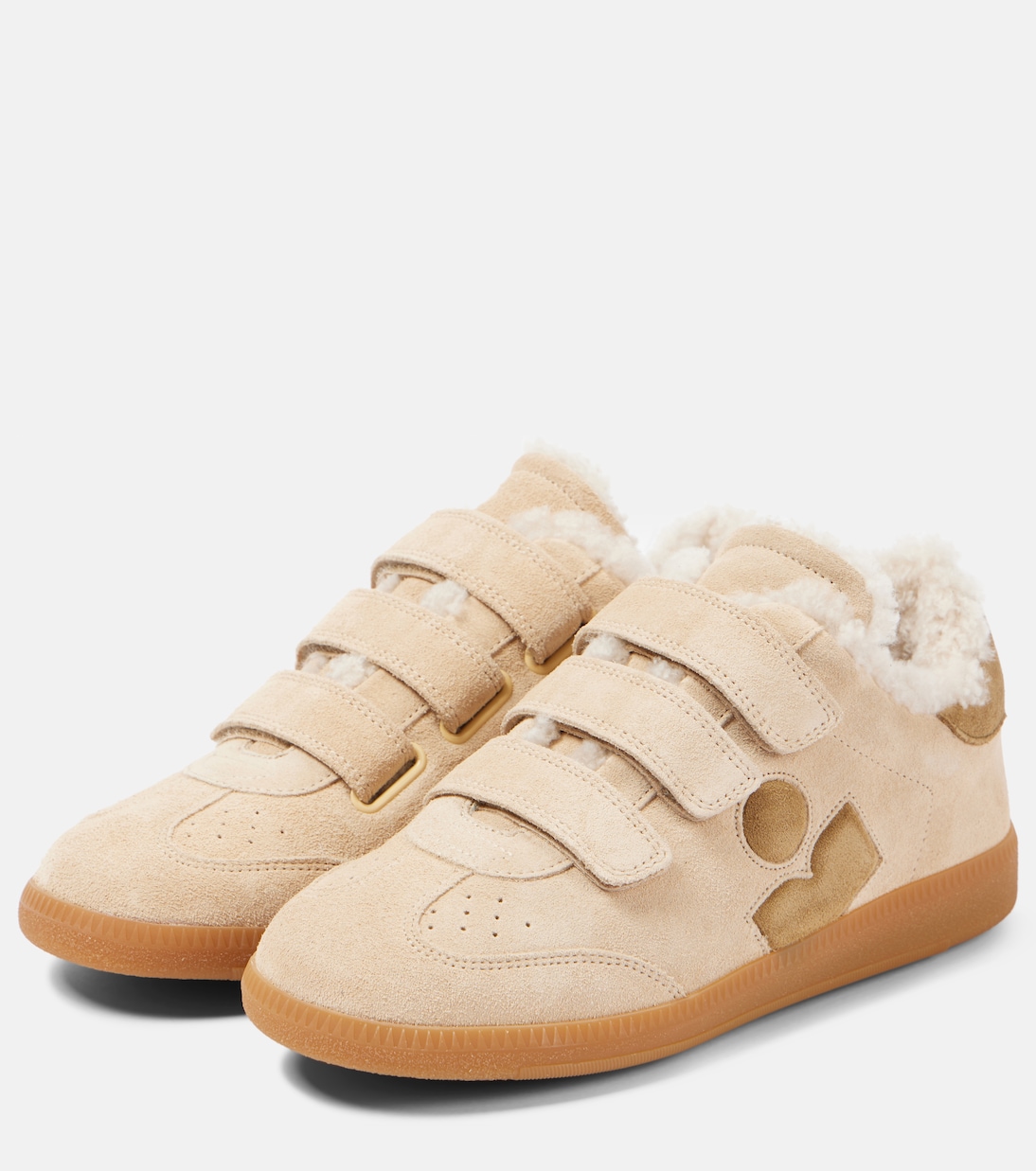 Кожаные кроссовки Beth с отделкой из овчины Isabel Marant, Toffee — фото 4