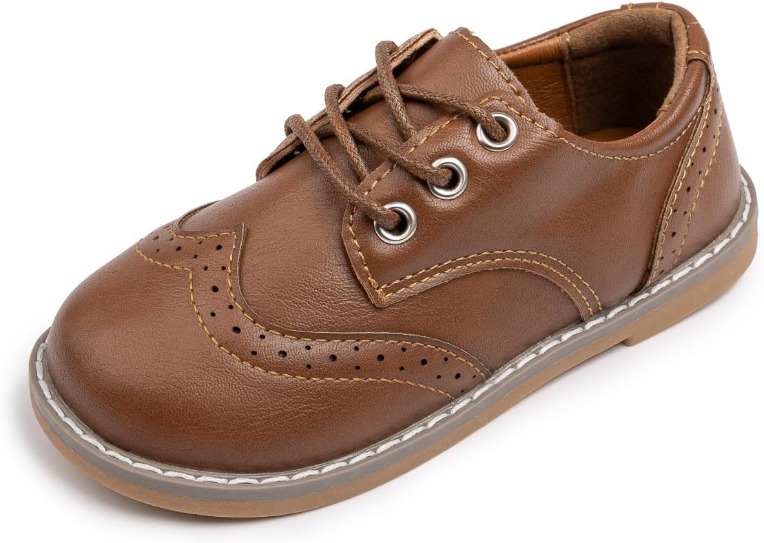 

Детские туфли Meckior для мальчиков и девочек, черные, для маленьких детей, оксфорды, свадебные и церковные туфли, из ПУ кожи, на шнуровке, для школьной формы, лоферы, плоская подошва