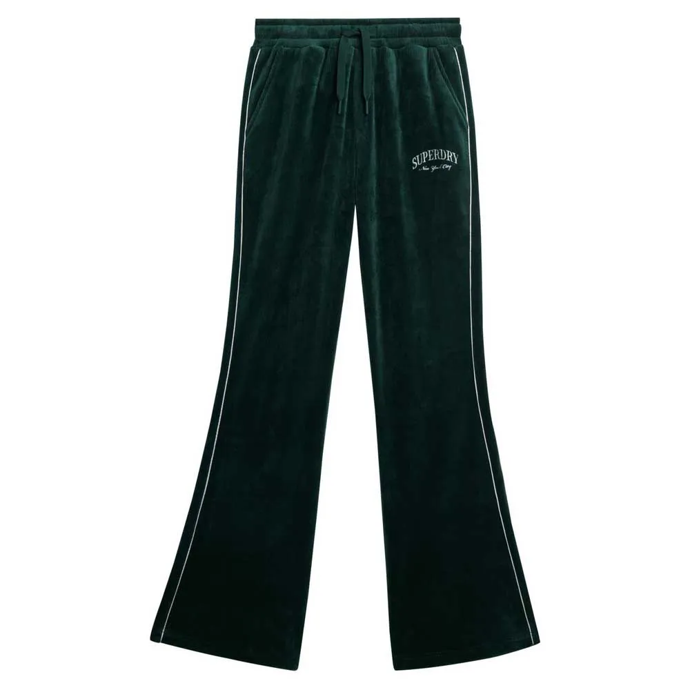 Брюки Superdry Country Club Velour sweat, зеленый — фото 3