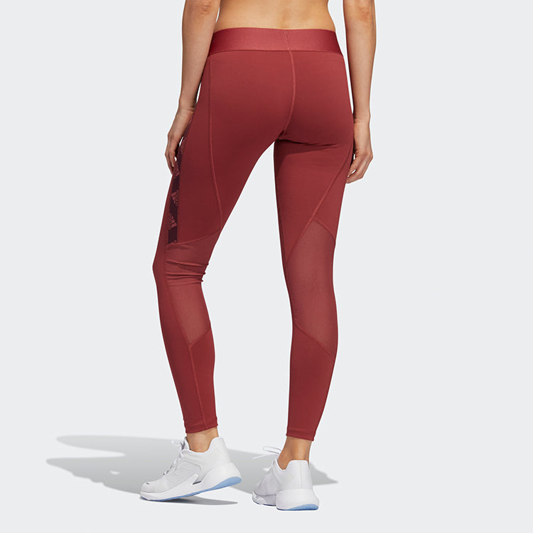Брюки (WMNS) adidas ASK BOS T Sports Running Leggings Red — фото 4