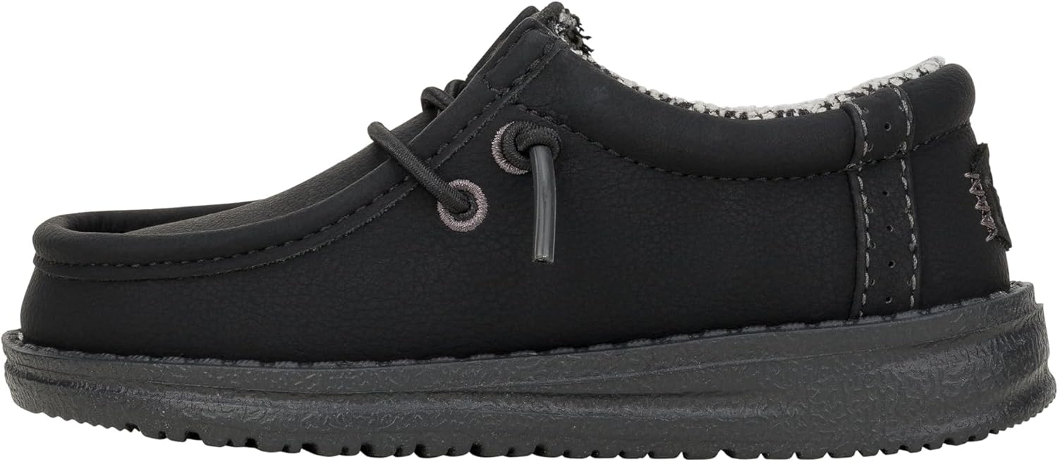 Мокасины HEYDUDE Kids' Wally Classic (для малышей/детей/подростков), черный/угольный — фото 4