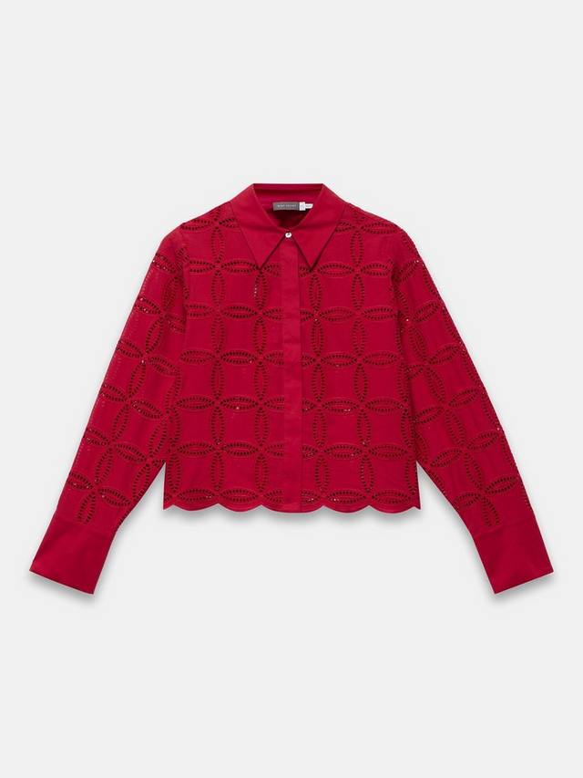 

Кроп рубашка с вышивкой Broderie Anglaise Mint Velvet, Red