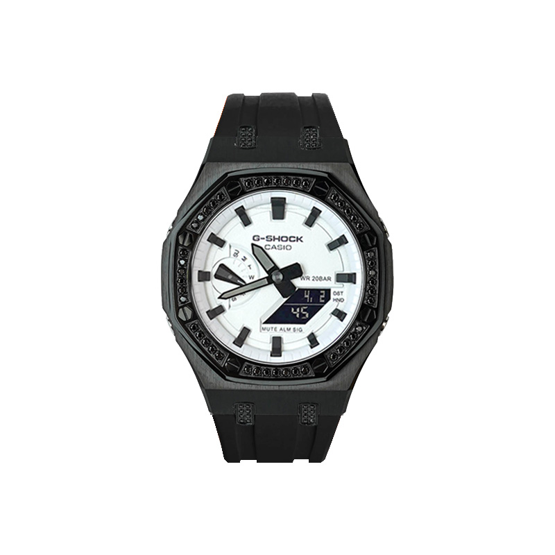 

Унисекс часы CASIO с жидкокристаллическим/аналоговым двойным дисплеем, 48,5 мм, белые