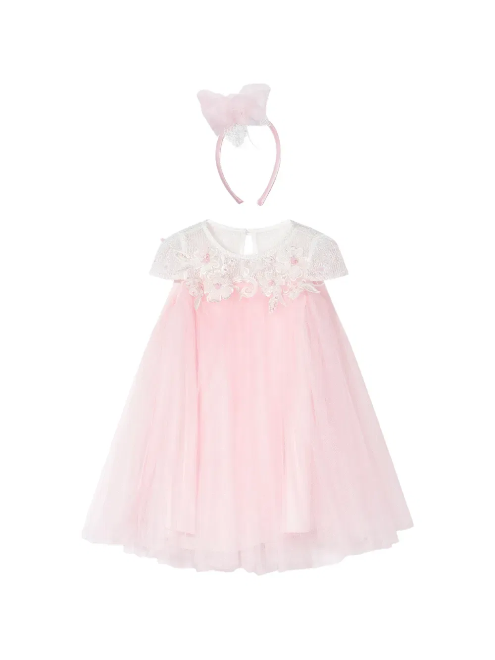 Комплект платья с цветочной вышивкой Dress & Fleur, розовый